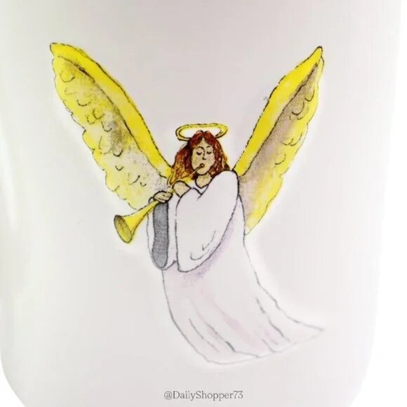 NEW Rae Dunn by Magenta GLORY IN THE HIGHEST Blue Interior Dbl Sided Angel Mug - Picture 6 of 6